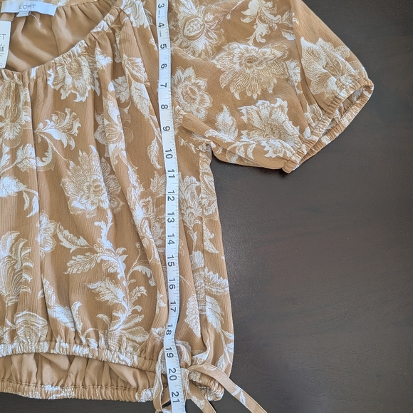 Loft Floral Side Tie Bubble Top - Picture 8 of 16